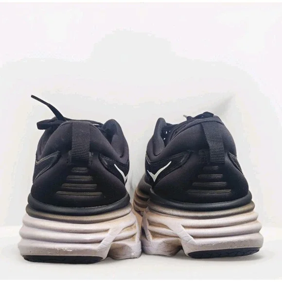 Hoka‎ One One Bondi 8 Mens Size 13 D Black White Athletic Running Shoes Sneakers
